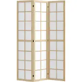 HOMCOM Room Divider-Kiefernholz, Vliesstoff-120L x 1,7B x 170H cm-Naturholz
