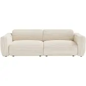 Vente-unique Vierzitsslaapbank in beige ribfluweel - POGNI van Maison Céphy