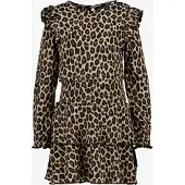 TwoDay meisjes jurk met panterprint en ruches maat 110/116