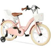 Deryan Zoey Kinderfiets 16 Inch - Verstelbare Fiets met Mandje - Roze