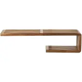 J-Line Wandrek met latten - gerecycled hout - naturel - large