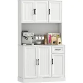 HOMCOM Kitchen Pantry-MDF, Spaanplaat-100B x 39,5D x 180,5H cm-Wit