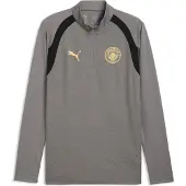 Puma Manchester City Trainingstrui 1/4-Zip 2026-2027 Donkergrijs Zwart Goudgeel