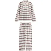 Next - Dames - Rugbypyjama met lange mouwen - Crème