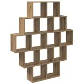 vidaXL Wandplank Artisanaal eiken 120 x 20 x 136 cm Bewerkt hout