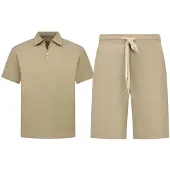 Enos Zomerset ribbed oversized polo shirt en korte broek