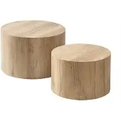 CALICOSY - Set van 2 ronde salontafels - MAIA