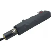 Parasol Automatische Herenparaplu Carbon Steel met Lederen Handvat - Zwart