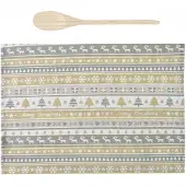 Moraj Kerst Keukendoek met Houten Lepel - 40x65cm - 100% Katoen