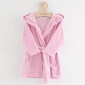 NEW BABY babybadjas met capuchon 92/98 roze - Kinderbadjas