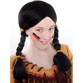 Maskworld Zwarte Kinderpruik Met Gevlochten Vlechten
