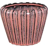 Ptmd Mirei Pink Ceramic Pot Vertical Ribbed Round M