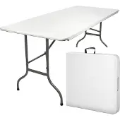 MaxxGarden Vouwtafel - inklapbare plooitafel - klaptafel - tafel 183x70x74 cm - Wit - Voor 6 tot 8 personen