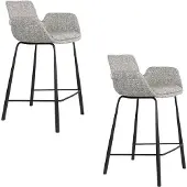 Zuiver Brit Barkrukken rugleuning 67,5 cm Grijs - Set van 2