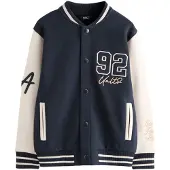 Next - Jongens - Bomberjack met grafische print - Blauw