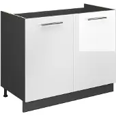 Vicco Wastafelkast Fame-Line, Wit Hoogglans/Antraciet, 100 cm zonder werkblad