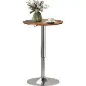 HOMCOM bartafel - Metaal - 60x60x93cm - Bruin