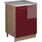 Vicco Wastafelkast Fame-Line, Bordeauxrode hoogglans/Goudkleurig Eiken, 60 cm