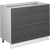 Vicco Keukenonderkast Fame-Line, Donkergrijs/Wit, 100 cm zonder werkblad