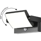 CMD Wandlamp buiten met bewegingssensor 9081, zwart, Aluminium, Modern