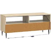 vidaXL LED tv-meubel ZWOLLE 100 x 35 x 43 cm Sonoma Eiken Bewerkt hout