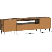 vidaXL LED tv-meubel ZWOLLE 153 x 35 x 43 cm Gerookt eiken