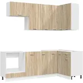 vidaXL Keukenelement LYON, 8 stuks, Sonoma-eikenfineer