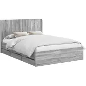 vidaXL Bedframe met opbergruimte en hoofdeinde, grijze Sonoma-kleur