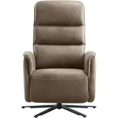 Pronto Wonen Relaxfauteuil Volgere - Bruin - Microleder - 5-teens voet -