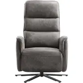 Pronto Wonen Relaxfauteuil Volgere - Grijs - Microleder - 5-teens voet -