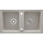 Deante Granieten spoelbak, 2 spoelbakken, beige kleur, 780 x 435 x 180 mm