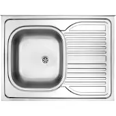 Deante Tango spoelbak met één kom, met wandplint, decoratief, roestvrij staal 500µm, 800x600x150 mm, afvoer 2 inch, model ZM6_311P