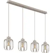 Globo Eetkamer hanglamp Arlen 4-lichts zand bruin