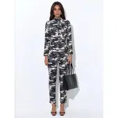 MSN Collection Camouflage Naadloze Skinny-Leg Jumpsuit