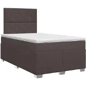 vidaXL Boxspringbed met matras Donkerbruin 120 x 190 cm Stof