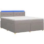 vidaXL Boxspringbed met matras, taupekleurig, 160 x 200 cm, met stoffen bekleding