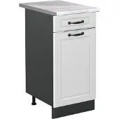 Vicco Keukenonderkast R-Line, Wit landelijk/Antraciet, 40 cm marmer werkblad