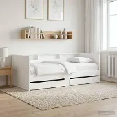 Prolenta Maison Exclusive - Dagbed met lades en plank, wit, van houtvezel