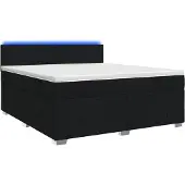 vidaXL Boxspringbed met matras, zwart, 140 x 190 cm, gestoffeerd