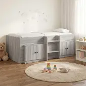 Prolenta Maison Exclusive - Loft bedframe met kast, 3 stuks, Sonoma-grijs houtfineer