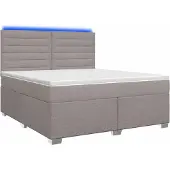 Syfax Boxspringbed met matras met hoofdeinde Taupe 140 x 190 cm Stof