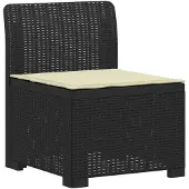 vidaXL Eén-zits Tuin Sofa met Kussen Rieten Look PP Antraciet