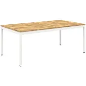 Syfax Tuintafel, wit, 196 x 100,5 x 75 cm, massief acaciahout