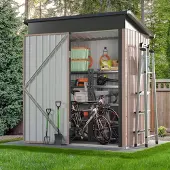 Sonstiges Metaalbehuizing, 90 x 150 cm, bruin, met ventilatiesleuf en vergrendeling
