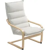 HOMCOM Accent Chair-Polyester-Cremeweiß