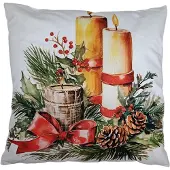 Clayre & Eef Sierkussen 43x43 cm Wit Polyester Kerst