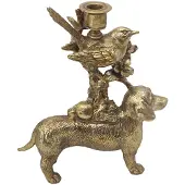 Clayre & Eef Kandelaar Goudkleurig Kunststof