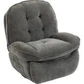 HOMCOM Sofa Recliner-Chenille (100% Polyester)-Hellgrau