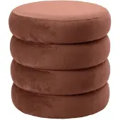 Invicta Kruk VOGUE 40cm rond bekleed met opbergruimte fluweel roestbruin