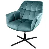 Invicta Draaibare Fauteuil PAPILLON 83-90cm 360° fluweel petrol